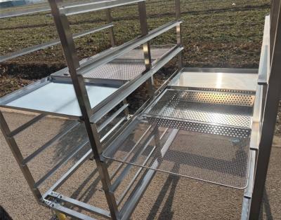 6 Tiers Mobile Stainless Steel Food Delivery Tray Trolley For School Canteens