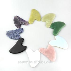 Massager de 14cm Mini Crystal Jade Gua Sha Stone Face