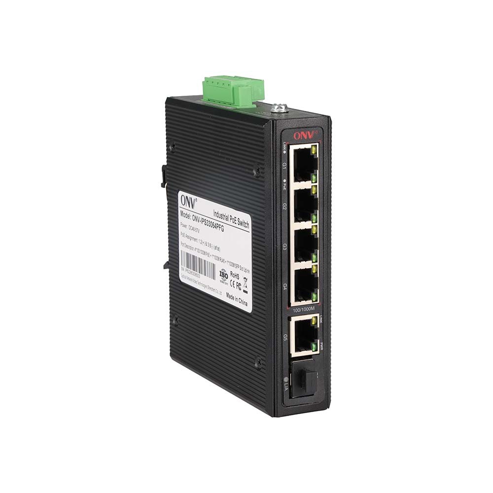 6-port Gigabit Industrial PoE Switch with 30W per Port and Gigabit Access for High-Speed Networking
