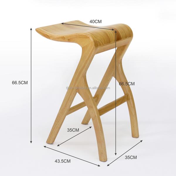 Home Bar Essential Lacquered Solid Wood Bar Stool with High Living Room Chair