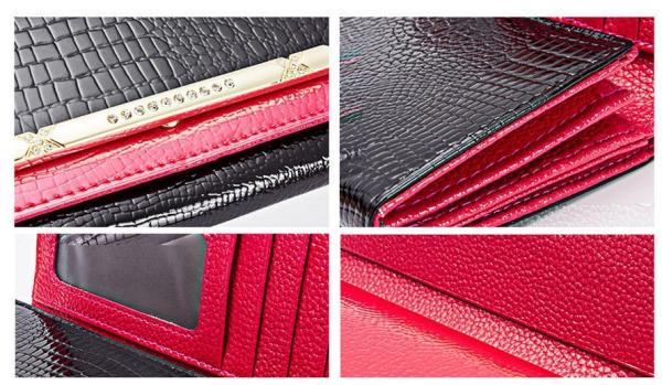 2016 new crocodile pattern leather Ms. leather wallet female long section of high-capacity double wallet