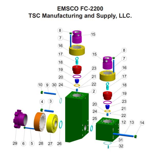 14P220 mud pump, 10P-130 mud pump, MISSION L NEW STYLE MODULE FOR NATIONAL 12-P-160, NATIONAL 12P-160 7500 PSI MUD PUMP FLUID END MODULE LINERS,