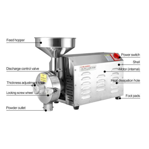 Safety Electric Grain Grinder Machine With Adjustable Speed / Fineness