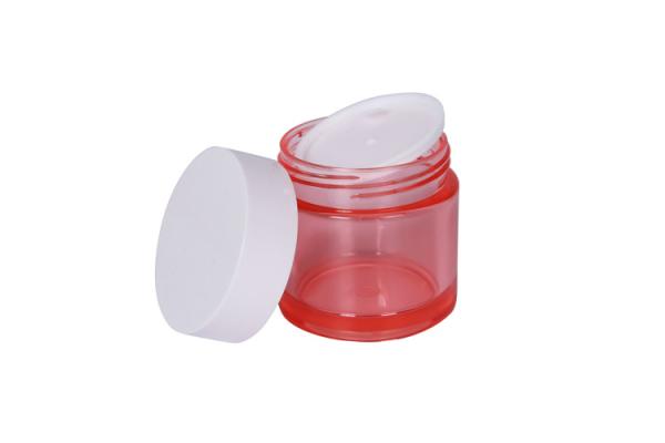 OD 51mm PET rouge transparente ronde 50g Crème cosmétique Bouteilles Crème pour le visage et le corps