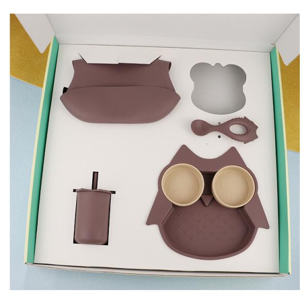 Прочно мягкий Bib чашки Sippy ложки шара плиты сыча набора Tableware силикона