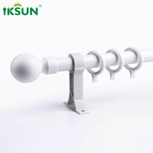 28mm White Ceiling Mount Curtain Rod Metal Material Twinkle Coating Treatment