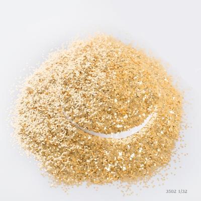 PET Gold Series Glitter Powder 1/8 Hexagon for Screen Printing
