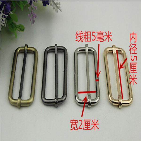 ECO -friendly multi-color 50 mm iron metal adjustable buckle for bag belt fittings