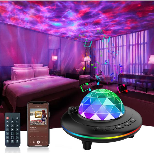 New UFO Ocean Wave Star Projector Light Laser All Star Projection Night Light Lamp With Speaker For Bedroom Party Game R