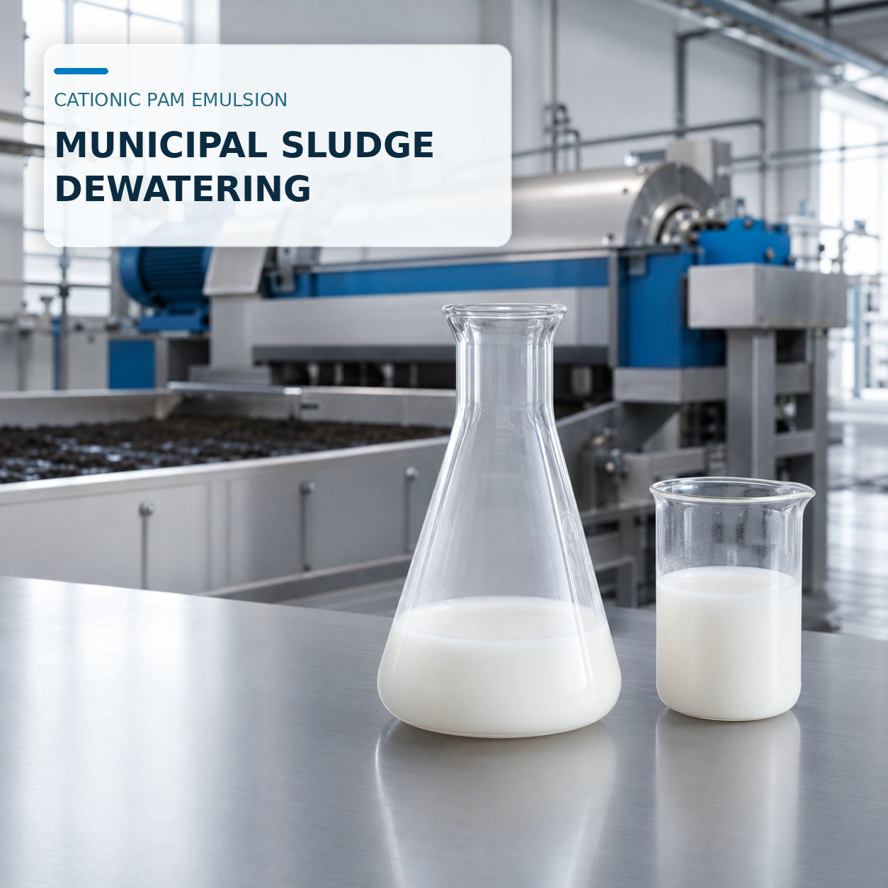 Blufloc Cationic Polyacrylamide Emulsion for Municipal Sludge Dewatering