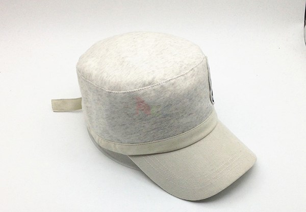 Personalized White Military Cadet Cap For Guys With Embroidered Pattern