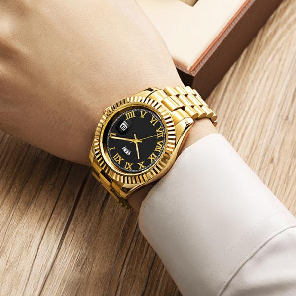 Men'S Classic Stainless Steel Quartz Chronograph Watch High Accuracy