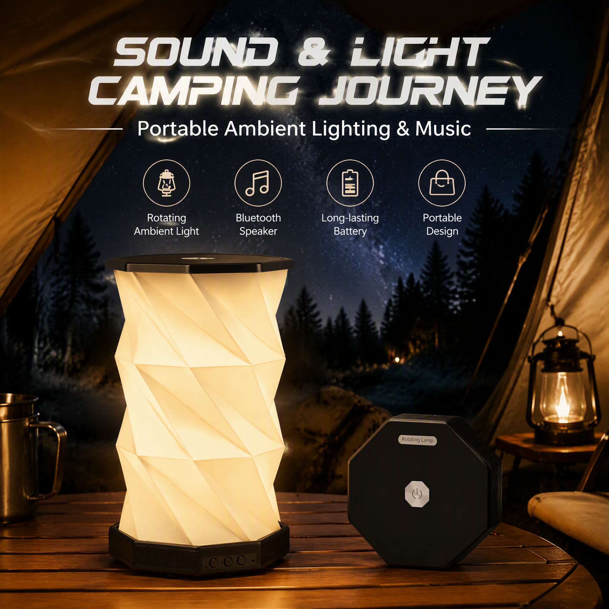 Foldable Rotating Paper Lamp USB Rechargeable Touch Control Dimmable LED Portable Table Lamp for Outdoor Camping Gift