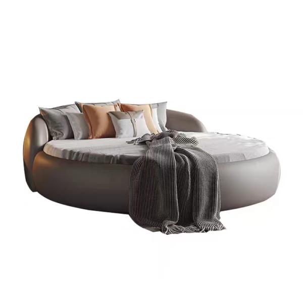 Fabric Hotel Round Bed Villa Bedroom King Bed 2m 2.2m Atmospheric Luxury