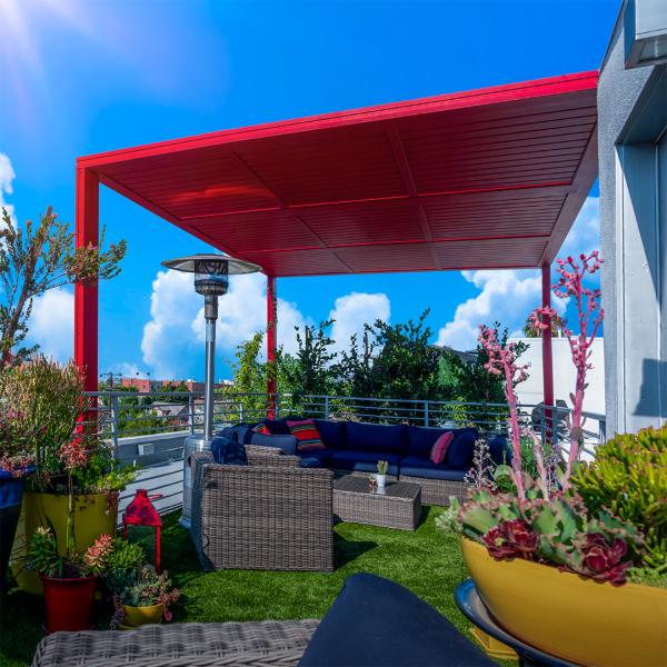 OEM / ODM Современная алюминиевая пергола с луверной крышей 3x4 3x3