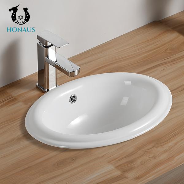 Round Under Mounted Bathroom Inset Basin White Customizable Size High Quality Hotel