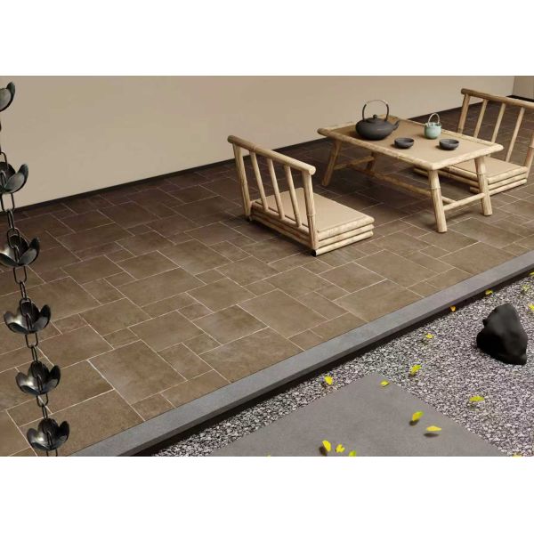 20 Millimeters Thick Outdoor Limestone Flooring Brick Brown External Limestone Tiles