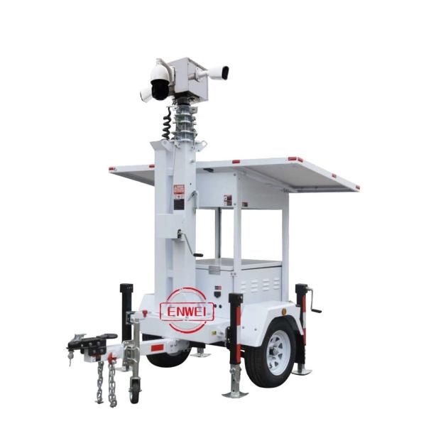 Remolque de circuito cerrado solar remolque de torre de luz solar portátil con sistema de energía para monitoreo del sitio de construcción