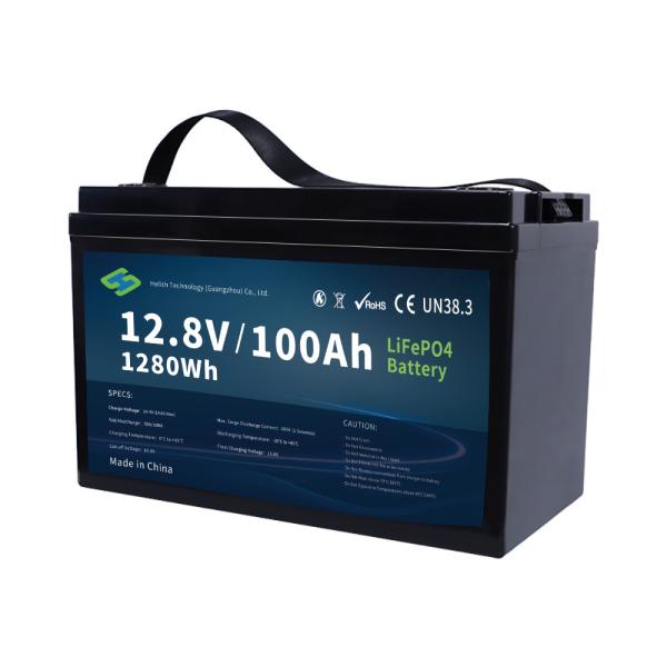 Deep Cycle 12V 100AH LiFePO4 Lithium Battery For Solar Systems 1280wh Capacity