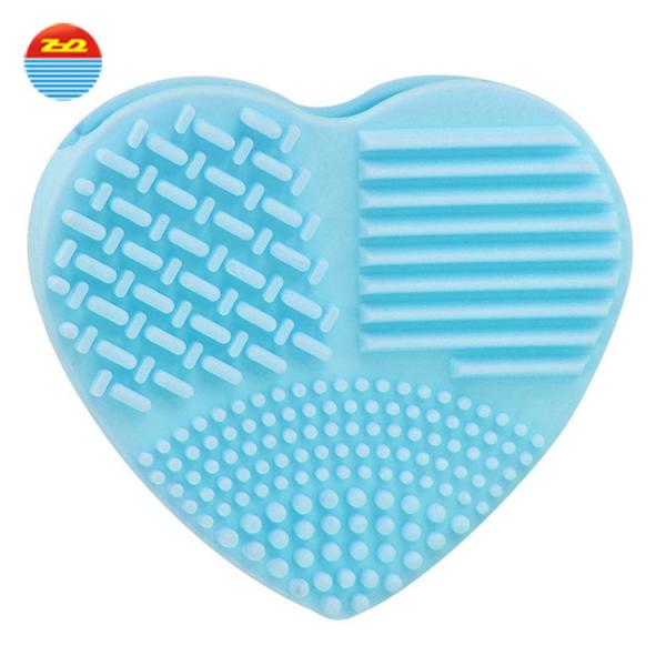 Protect Brush Heart-shaped Silicone Cleaning Pad , Silicone Face Scrub Pad With Holder