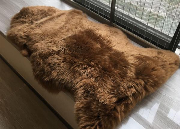 A pele de carneiro real Brown escuro de Austrália tingiu o tapete longo grosso do tapete de lãs de Austrália