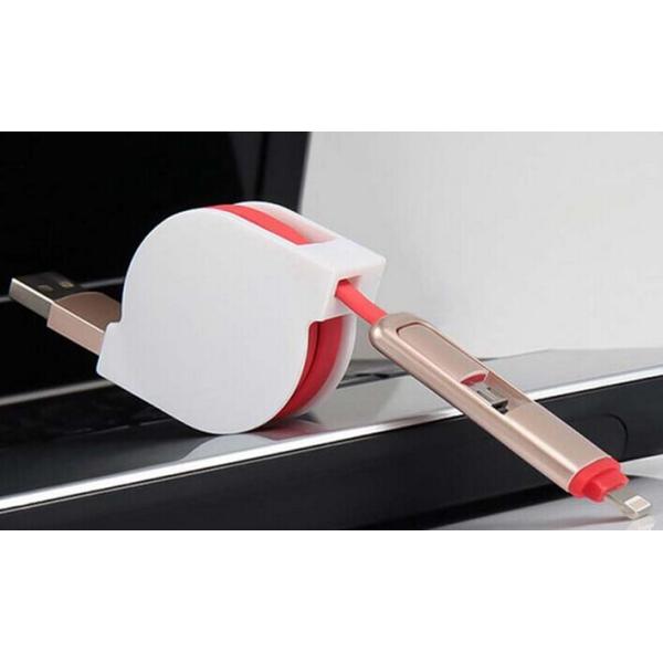 Micro usb  to micro usb Electric Wire Cable 2 in 1 flat Quick Charge