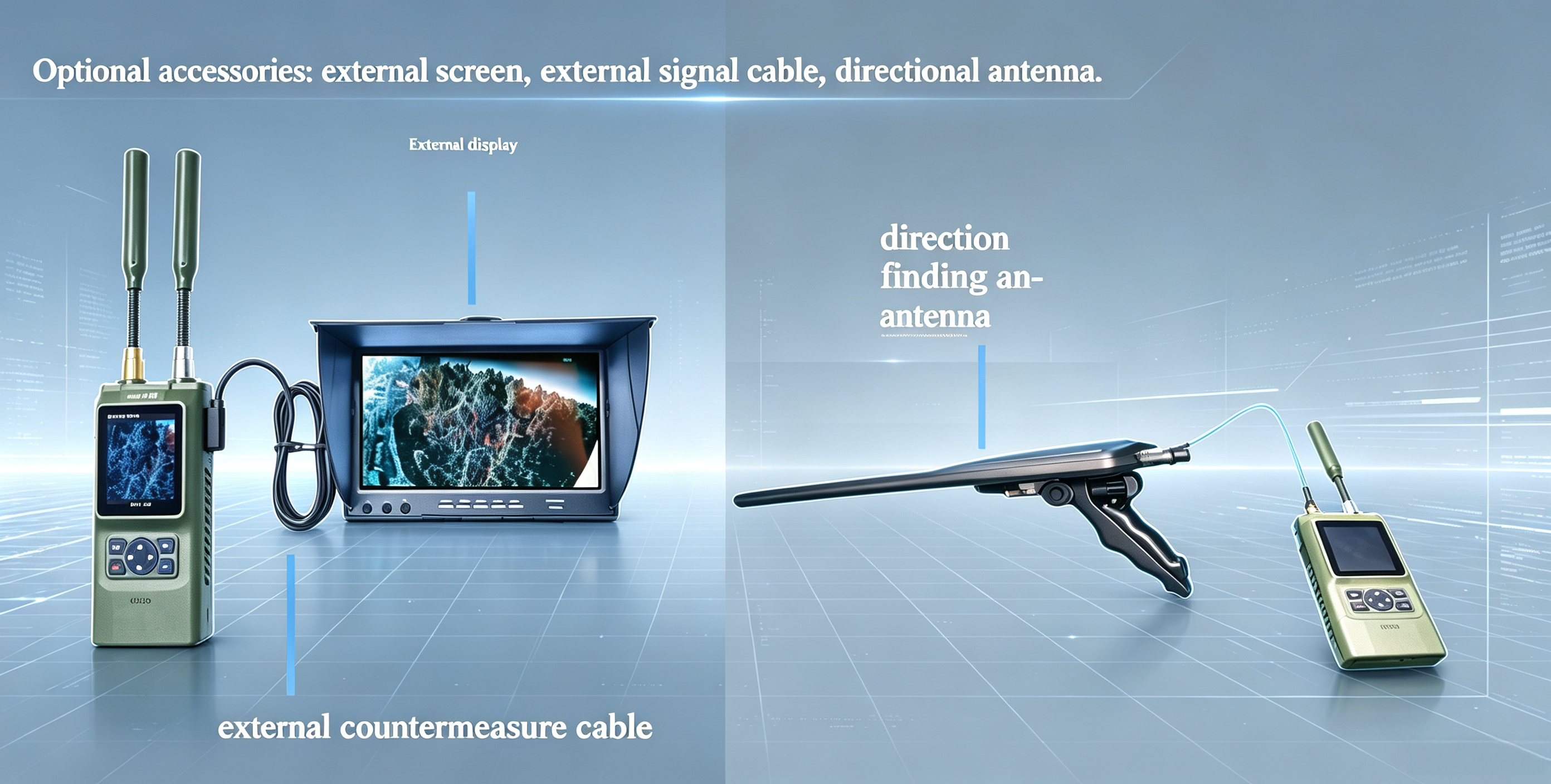 1KM Handheld Omnidirectional 360° Drone Signal 8000MHz Detection Device