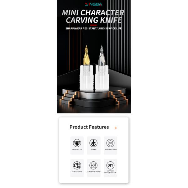 Finitions de carbure de tungstène d'acier 65 degrés Mini-grèveuse de fraisage pour feuilles acryliques