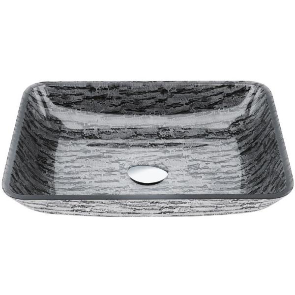 Titanium Black / Gray Bathroom Wash Basins L460 * W330 * H105mm Rectangular Black Vessel Sink