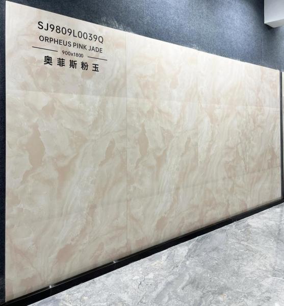 Pink Polished Glazed Porcelain Tile 900x1800mm Non-Slip Indoor Floor