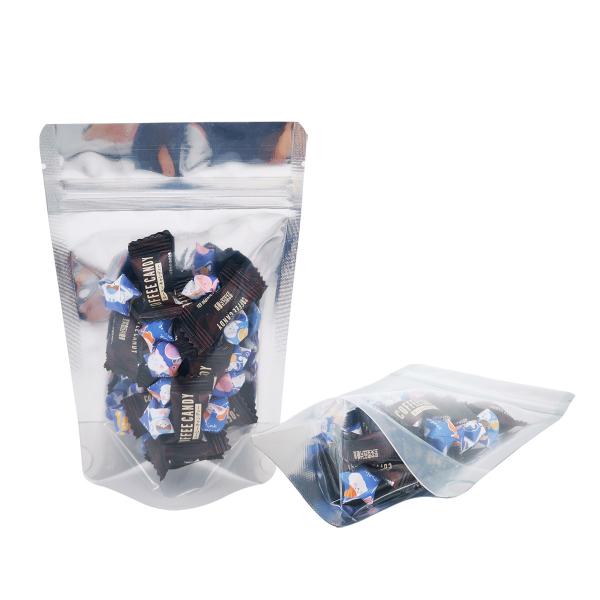 1.0g 3.5g 7.0g 14g 28g 13mil One Side Clear Black Back Stand Up Resealable Foil Mylar Bags for Food Storage Packaging