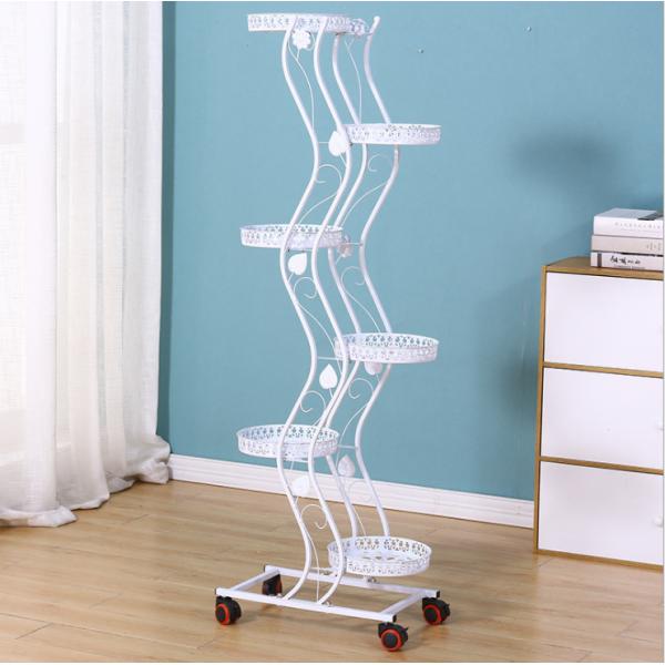 Anti Corrosion H81cm 6 Tier Metal Plant Stand For Decoration