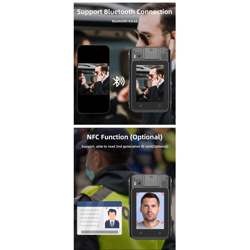 Portable 4G Body Worn Camera HD 1080P 40MP 2.4'' IR Night Vision Waterproof Body Camera With WIFI&GPS&BT Function
