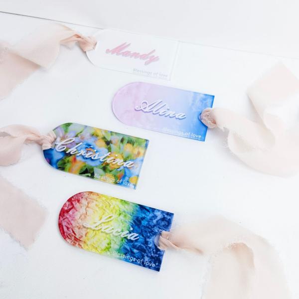 Sublimation Printable Party Invitation Plaque Acrylic Wedding Seat Tag For Heat Transfer Sublimation Bookmark Tag