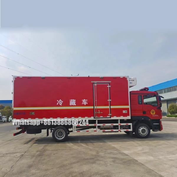Camion réfrigéré de secours d'urgence rouge Camion réfrigérateur de secours d'urgence Camion réfrigérateur de haute qualité Camion réfrigérateur