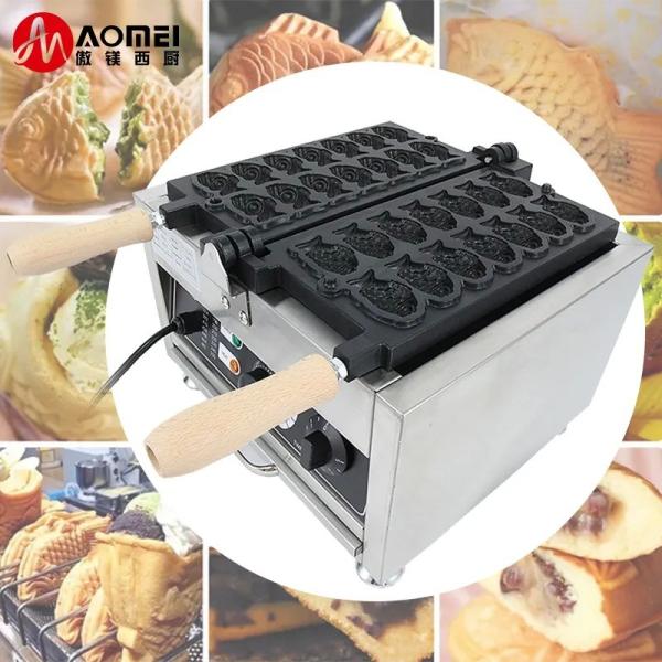 Fabricante comercial de Taiyaki 110v-220v com fonte de energia elétrica e material de aço inoxidável