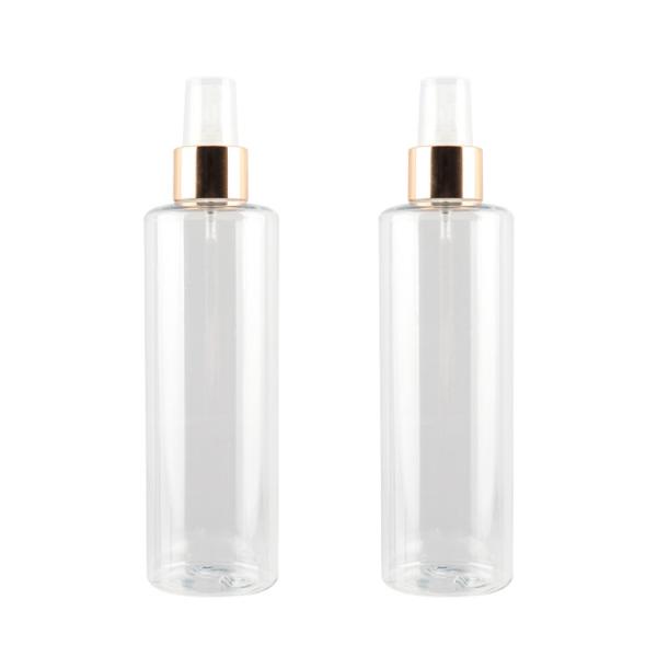 Mirror Finish Cosmetic Spray Bottle 24/410 250ml Transparent PET Toner Sprayer Bottle