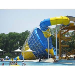 Custom Tornado Water Slides with Fiberglass Construction, 720 Riders Per Hour, and 14.6m Platform Height for Water Attractions