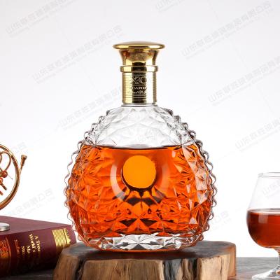 Vidro de vinho transparente uísque com cortiça 500 ml 700 ml frasco de vidro de galão garrafa de vidro de luxo