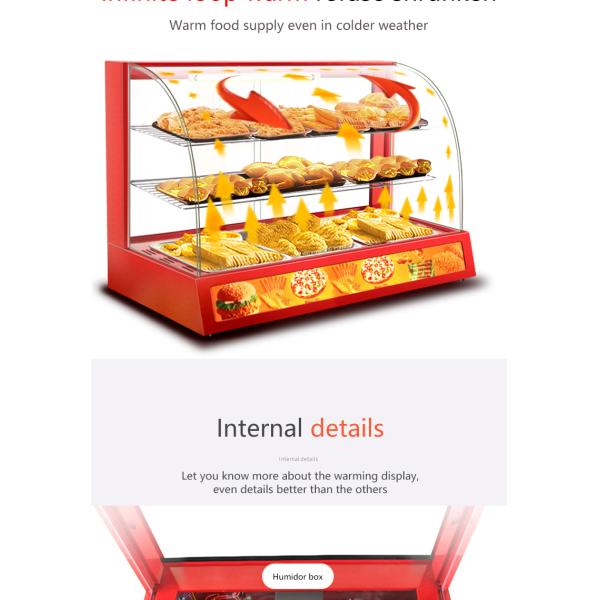 Hotel and Restaurant Catering Equipment Electric Food Display Warmer with 1.2kw Power