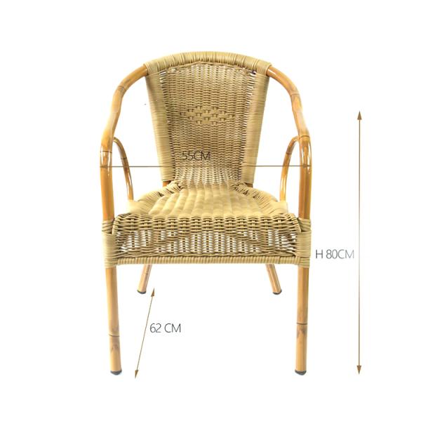 104cm Height 50cm Depth Rattan Garden Dining Chairs For Restaurant