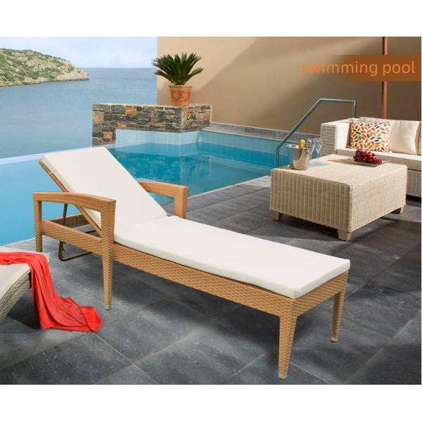 Outdoor Furniture Aluminium Teak Wicker Rattan Rope Sun Lounger for Garden Pool Chair