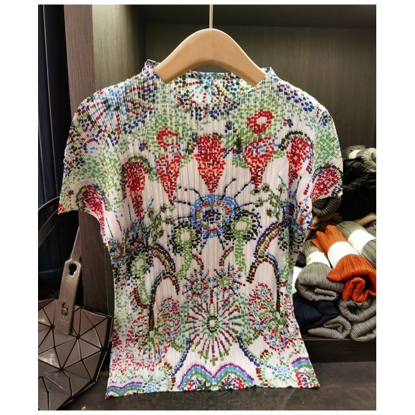 Women's Unique Designer Ethnic-Style Vintage Print T-Shirt Simple Casual Versatile Stylish Short-Sleeve Top Anti-Pilling Summer