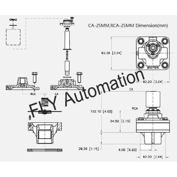 CA-25 мм,-RCA-25 мм мм серии алюминиевая складная литье под давлением Гойен RCA пилот Пульсационные клапаны