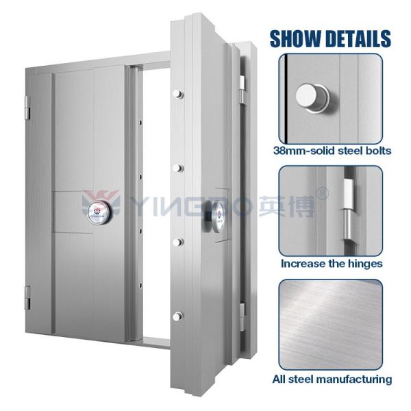 H2200*W1980mm Fireproof Vault Door Stainless Steel Security For Hotel Commercial Bank Strong Room Door