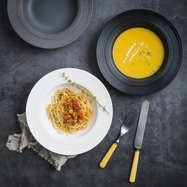 Microwavable Nordic Ceramic Straw Hat Bowl For Pasta