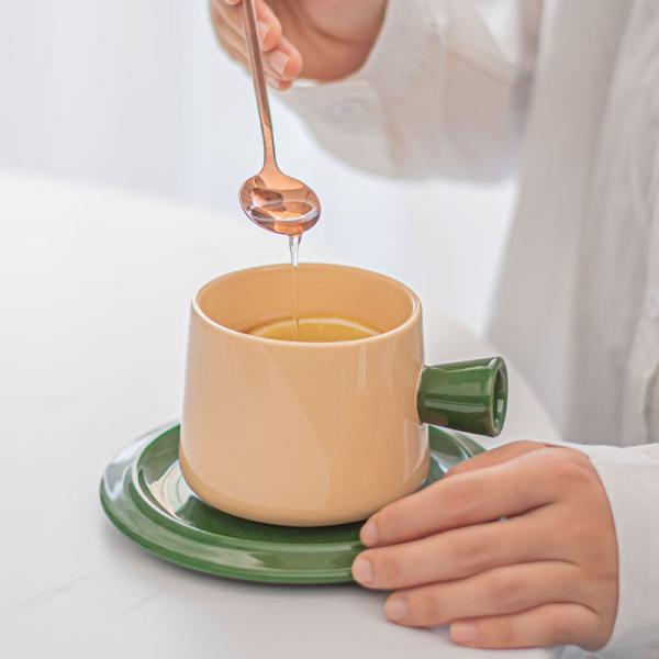 300 ml de taça e prato de cor sólida, em estilo nórdico, para ocasiões de negócios.