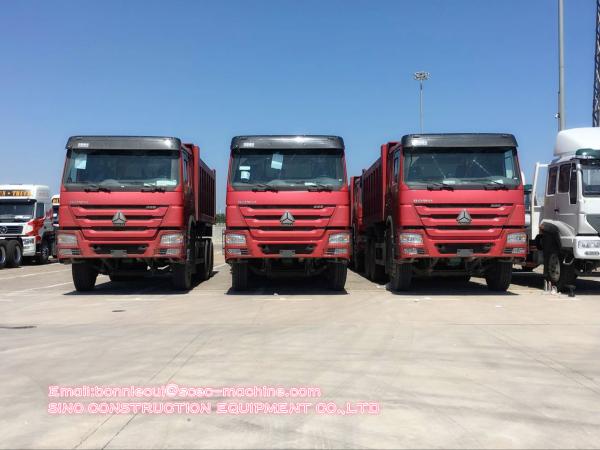 Caminhão de caminhão basculante vermelho do caminhão basculante industrial 6x4 do Euro 2 com reviravolta da plataforma do corpo