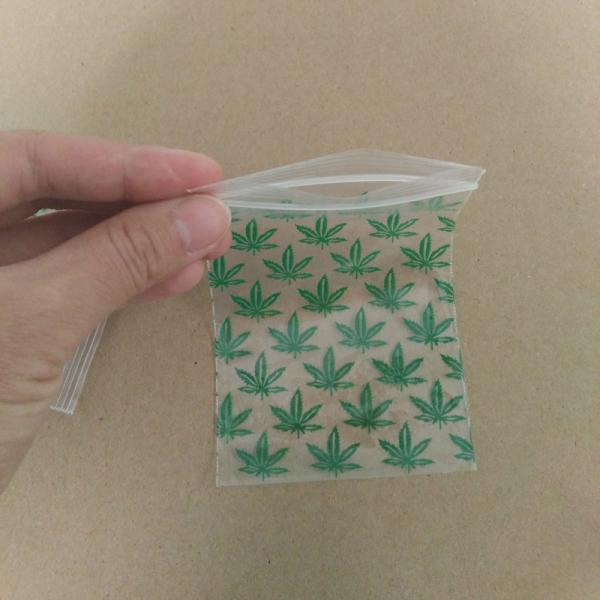 7.5x11.5 Cm Green Weed Mini Plastic Zipper Bags For Rings Earrings Jewelry
