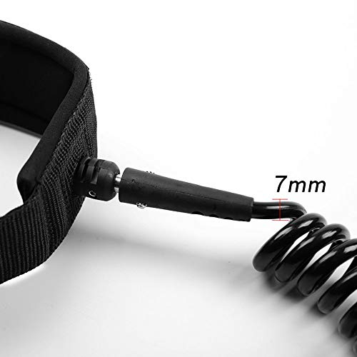 Comfortable Ankle Straps 7mm 10ft SUP Coil Leash